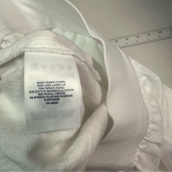 Lands' End Classic Linen White Pants - Picture 7 of 8